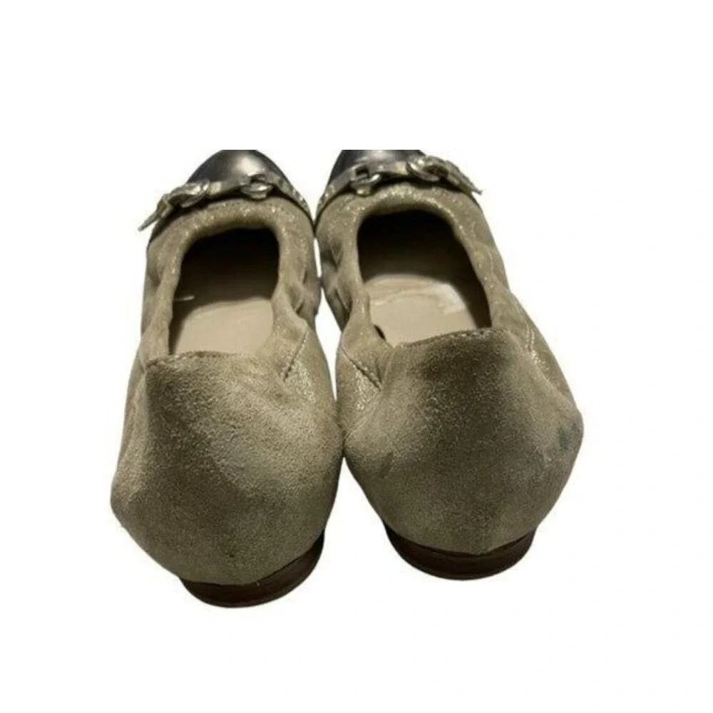 AGL Attilio Giusti Leombruni Ballet Flat Leather‎ Cap Toe Buckle Gray Size 36